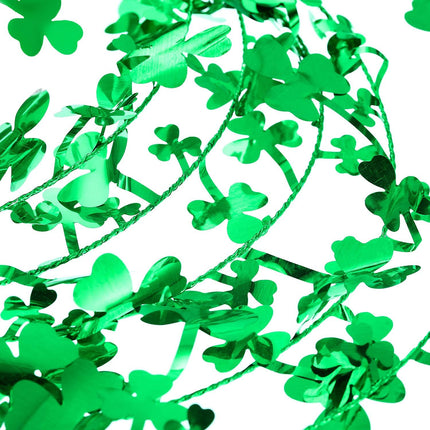 Shamrocks Wire Garland St. Patrick's Day Garland Green Irish Saint Patty Party Decorations (32.8 ft/ 10 Meters)