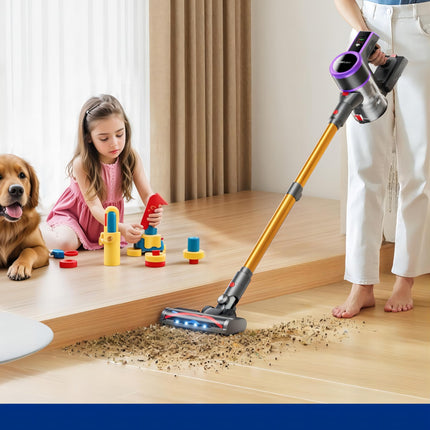 Cordless Vacuum Cleaner, 30000Pa450W Powerful Vacuum Cleaners For Home, 50 Mins Runtime, Led Display, 1.5L Cup, Antitangle Brush, Lightweight, Ultraquiet, Cordless Stick Vacuum Cleaners