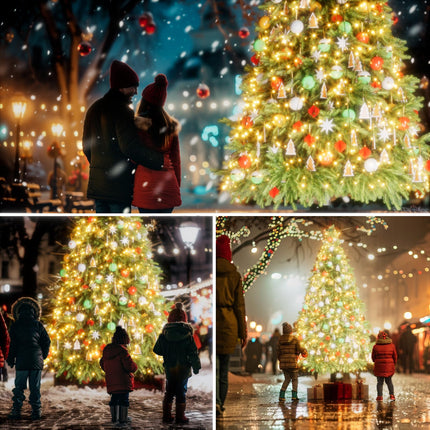 Christmas Tree Lights, 400 LED 8.2Ftx16 Line String Lights Plug in, Cascading Twinkle Lights for Xmas Tree with Timer Memory Function 8 Modes for Indoor Outdoor Wedding Party Decoration (Warm White)