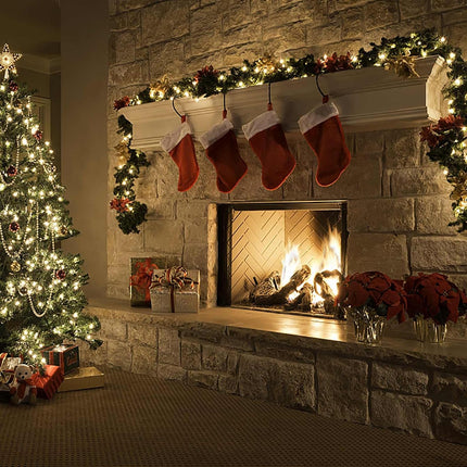 Christmas Garland by KALOR - 9 feet Pine Garland with 50 Battery Operated Lights - Christmas Décor with Pine Cone for Indoor Home Holiday Xmas Decorations
