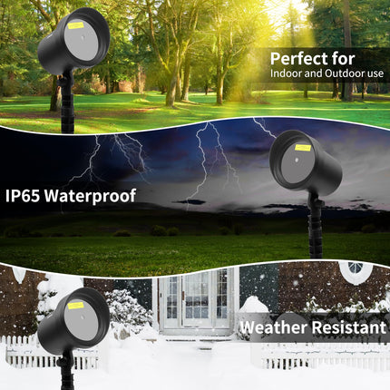 Christmas Motion Laser Projector Light Outdoor for Seasonal Decorative Lighting Show, as Seen on TV Xmas Light Landscape for House Garden, Red & Green Stars Dots Dynamic Keeping Moving Change Pattern