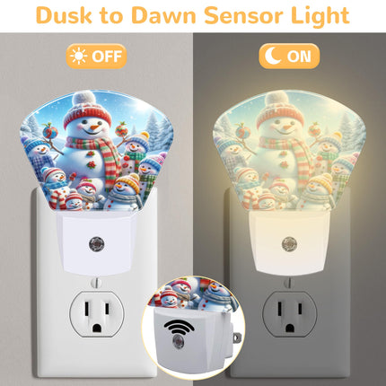Christmas Snowman Night Light for Kids Christmas Tree Night Lights Plug into Wall with Dusk to Dawn Light Sensors 0.5W LED,Warm Nightlights for Bedroom Bathroom Hallway Kitchen