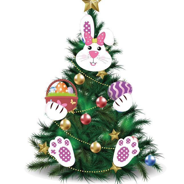 St Patrick's Day Easter Decorations Christmas Tree Topper Decorative Tree Ornaments Decor for St Patrick's Day Easter Tree Indoor Home Decorations Holiday Party Supplies (Rabbit)