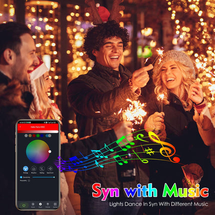 Color Change Smart Christmas Lights, 99FT 300 LED RGB Christmas String Lights Outdoor Indoor with Music Sync, Remote & App Control & Timer, Dimmable Tree Party Lights
