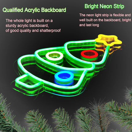 Christmas Neon Signs for Wall Decor USB Operated Neon Art Decorative Lights for Home Office Bar Pub Club Party Supplies Idea (Christmas Tree)