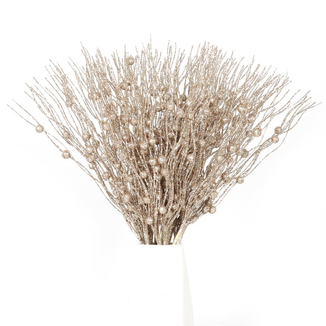 Joyhalo 24 Pack Christmas Tree Picks and Sprays, Christmas Tree Filler Decorations, Christmas Glitter Berry Stem Ornaments, Glittery Twigs, Picks, Branches for Christmas Tree