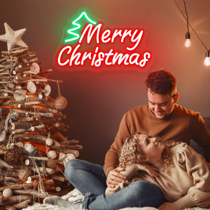 Merry Christmas Neon Sign Christmas LED Neon Lights for Wall Decor Dimmable LED Signs for Bedroom Home Bar Pub Christmas Year Party Decorations