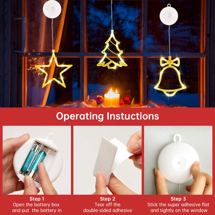 Thanksgiving Decorations Window Lights,LED Stars Lights Pack of 3,Fairy Lights,2 Modes Warm Lights Decoration Indoor for Thanksgiving Festival,Christmas,Party,Holiday