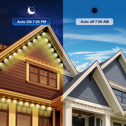 Nexillumi Permanent Outdoor Lights for House,100ft Smart RGBIC Outside Lights with 72 Scene Modes,IP67 Waterproof Eaves Lights for Christmas All Holiday Decorations,Work with Alexa,Google Assistant