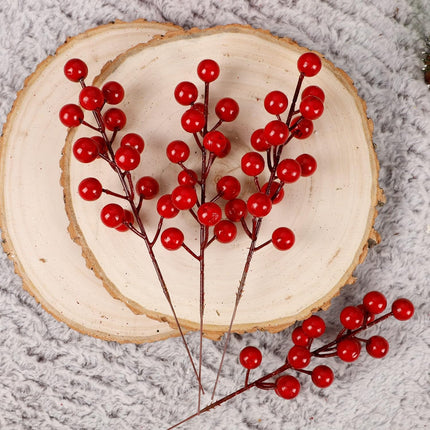 winemana 24 Pack 8 Inch Christmas Faux Picks Winter Berry Sprigs, Artificial Red Berries Stems Ornaments for Christmas Tree DIY Crafts Wreath Garland Decor
