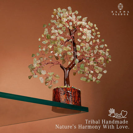 Crystal Tree of Life Green Aventurine Healing Crystal Trees for Home & Office Decoration, Handmade Bonsai Trees for Positive Energy, Money, Good Luck, Christmas Decor, Birthday s for Women, Mom