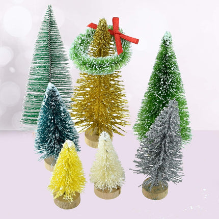 18 Pcs Mini Christmas Wreaths Decorations Artificial Miniature Frost Sisal Christmas Tree Wreaths for Dollhouse Embellishments, Xmas Tree Hanging, Card Model Making, Arts and Crafts Décor