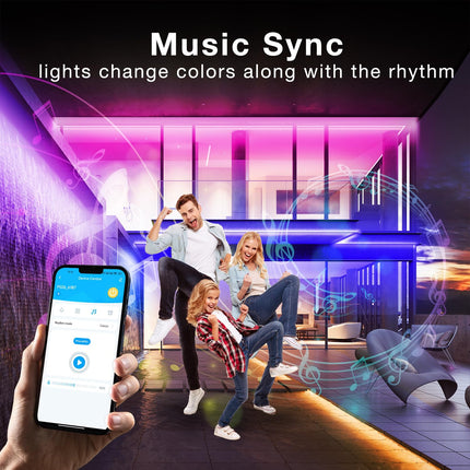 DAYBETTER 200 ft Outdoor LED Strip Lights Waterproof,IP67 Waterproof LED Light Strips with Remote,App Control Music Sync RGB Exterior LED Rope Lights,LED Lights for Bedroom,Roof,Pool,Deck,Balcony