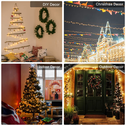 C7 Christmas Lights, 25Ft C7 Clear Christmas String Lights, Halloween Lights with 27 Incandescent Bulbs for Indoor Outdoor Xmas Tree, Patio Garden Holiday Party Season Decor, Green Wire