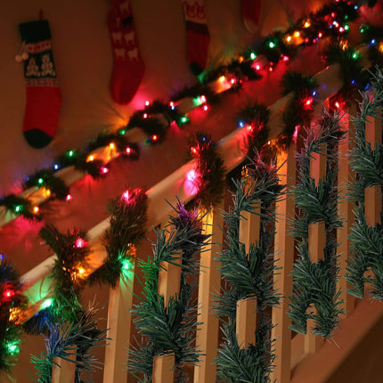 Christmas Garland Ties Artificial Pine Needles Santa's Factory Garland Faux Pine Stems Twist Ties Greenery Stems Decorative Tree Branches Wreath Xmas Holiday Party Supply, 12 x 1.6 Inch (48)