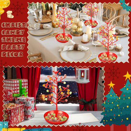 Soaoo Festive Gumdrop Tree Christmas Nostalgic Gum Drops Artificial Tree for Table Centerpiece Christmas Decorations for Tabletop Display Ornament Candy Themed Party Supplies Xmas(Red)