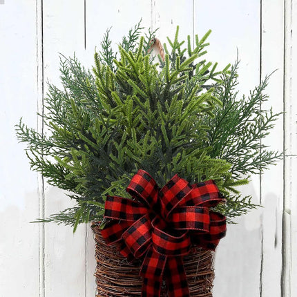 6Pcs Christmas Greenery Stems 18.9" Long Artificial Pine Branches Cypress Stems Christmas Picks Sprays Norfolk Pine Fake Cedar Stems Branches for Decorating Flower Arrangements Garland Wreath DIY