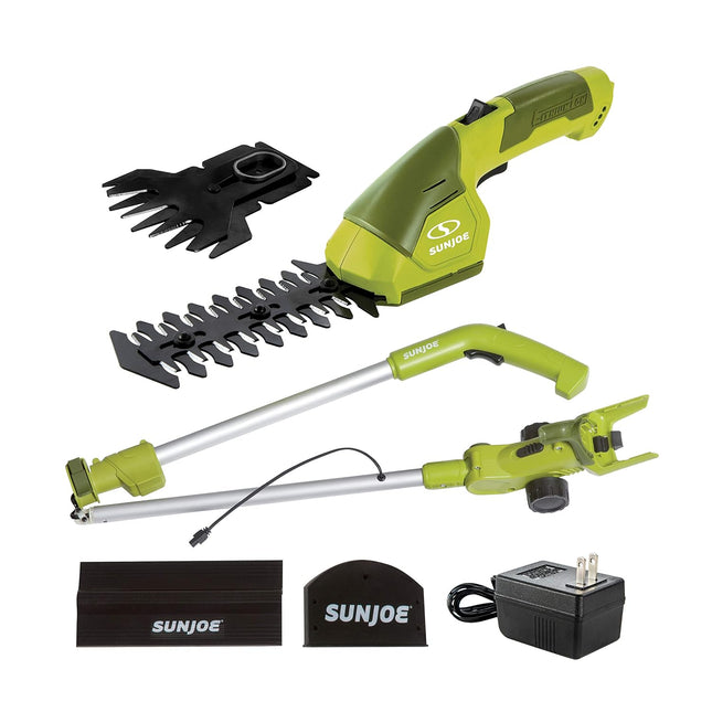 Sun Joe HJ605CC Cordless 2-in-1 Grass Shear + Hedge Trimmer w/Extension Pole, Green & Fiskars Gardening Tools: Bypass Pruning Shears, 5/8- Plant Clippers (91095935J)