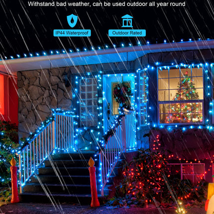 C9 Led Christmas String Lights Outdoor, 33.3ft 50 LED Waterproof Decorative Light Strand, Extendable Green Wire String Lights for House, Christmas Tree, Patio, Party Decoration, Turquoise
