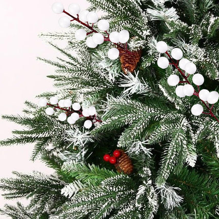 32 Pack Christmas Tree Decoration, 8 Inch Artificial White Berry Stems Christmas Picks Filler for Tree, Holly Berries Christmas Tree Ornaments Xmas Holiday Decor