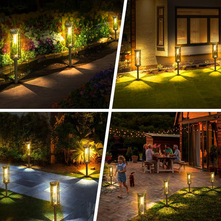 Solar Pathway Lights Outdoor 6 Pack, Bright Solar Path Light Outside Waterproof, Solar Garden Decorative Solar Powered Landscape