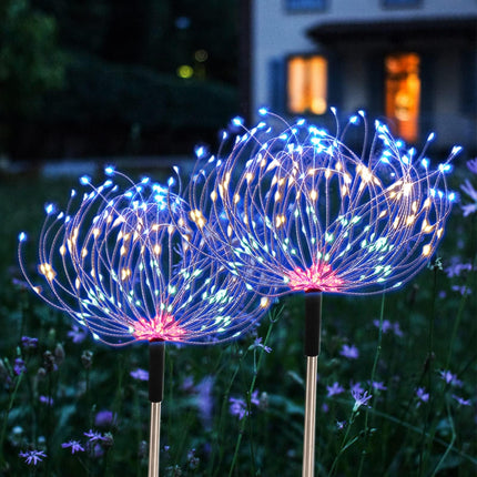 5 Pack Outdoor Solar Garden Lights, Solar Firework Lights 600 LED Waterproof Lamps Decorative, Fireworks Lamp 8 Modes Landscape Lights with Remote for Pathway Backyard Walkway Patio Christmas Party
