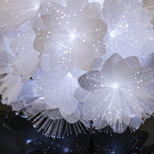 Cool White Flower Fibre Optic Fairy Lights,20 LED Flower String Lights 14 FT Waterproof Fairy Light Battery Operated for Indoor Outdoor Wedding,Christmas,Garden,Party Decoration