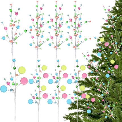 12 Pcs Candyland Christmas Ornaments Macaron Christmas Tree Picks Macaroon Candy Ornaments for Christmas Candyland Party Decorations
