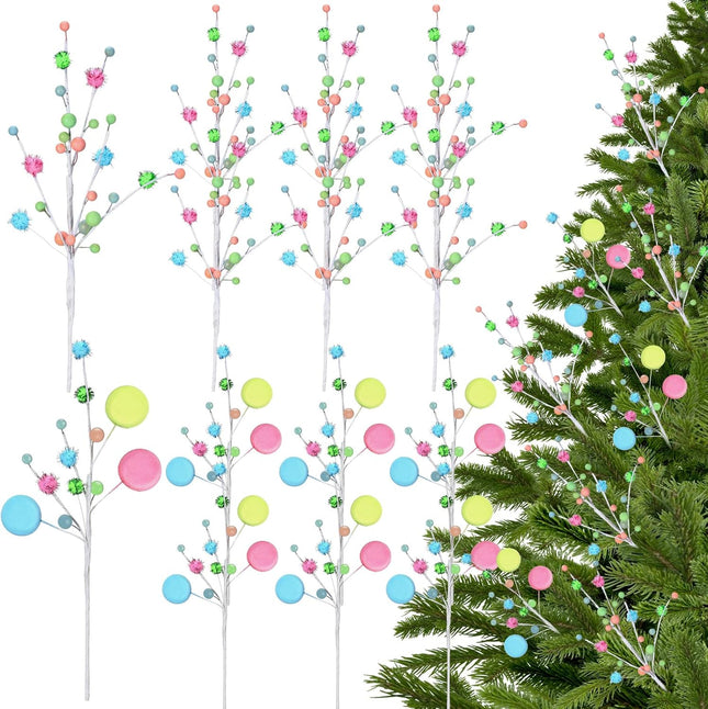 12 Pcs Candyland Christmas Ornaments Macaron Christmas Tree Picks Macaroon Candy Ornaments for Christmas Candyland Party Decorations