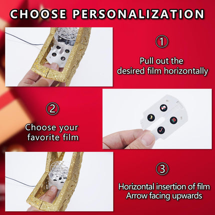 Christmas Star Tree Topper - Lighted with 6 Projection Modes Built-in Festive LED Rotating Lights Holiday Xmas Party Decoration for Christmas Trees(Gold)