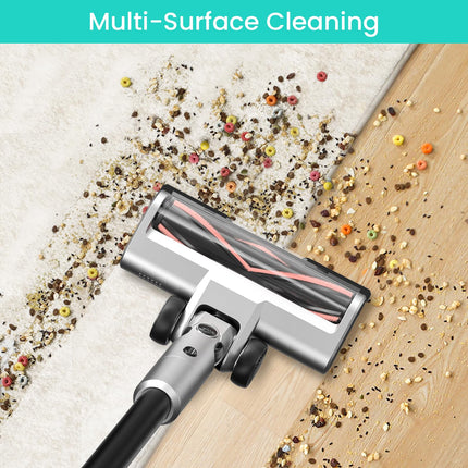 Belife S10 Cordless Vacuum Cleaner, Stick Vacuum Cleaners For Home Carpet And Hardwood Floor, Household Wireless Vacuum For Pet Hair, 28Kpa Powerful Digital Motor, Up To 40Min Runtimesilver White