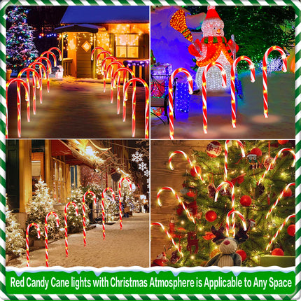 Christmas Decorations 12 Pack 22" Candy Cane Lights with 8 Modes,Christmas Outdoor Decorations Outside for Yard/Garden/Lawn/Tree/Pathway/Patio/Holiday Decor,Christmas Lights Outdoor Waterproof