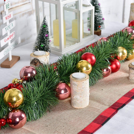 Christmas Garland Decoration, 16.4 Foot Artificial Pine Garland Holiday Decor for Outdoor Indoor Green Greenery Fireplaces Holiday Party Decorations