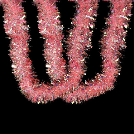 Pink Tinsel Garland for Christmas Tree Decorations Wedding Birthday Party Supplies 17 Feet