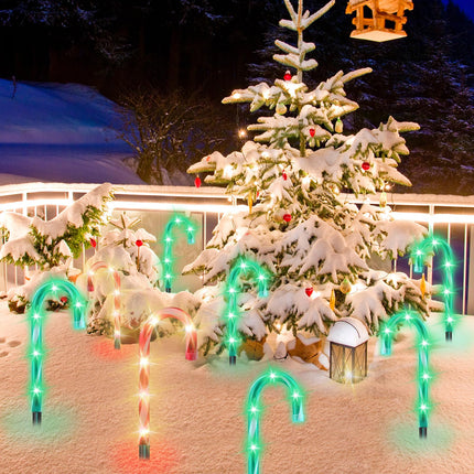 20PCS Replacement Stakes for Christmas Candy Cane Lights Outdoor, Plastic Candy Cane Pathway Markers Lights Spike Replacer, Size 0.68 6.05 Inches, Used to Maintain Candy Cane Pathway Lights 1