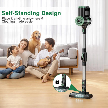Cordless Stick Vacuum Cleaner, Powerful Rechargeable Wireless Vacuum Cleaner For Home 6 In 1 With Led Display, Selfstanding And 180° Bendable Wand, For Carpet And Hard Floor Pet Hair