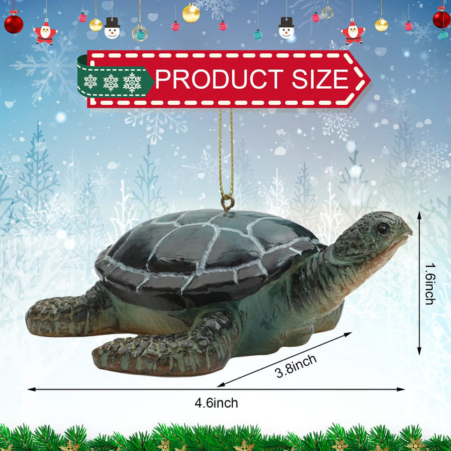 Set of 3 Sea Turtle Christmas Tree Hanging Ornaments Home Decor Hanging Beach Themed Christmas Decor Ocean Ornaments for Christmas Tree Turtle Ornaments for Bathroom Decor Topper s
