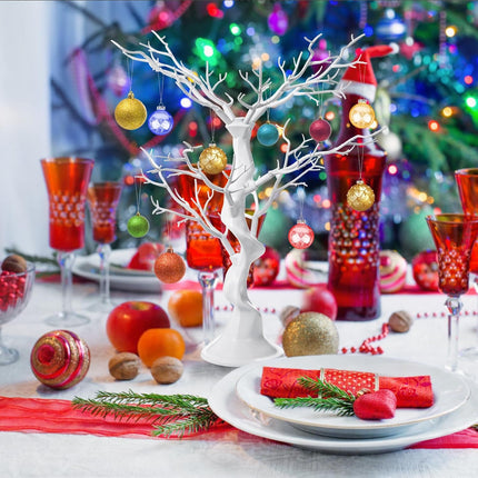 Christmas Artificial Tree Branch, 23 Inch White Manzanita Wedding Centerpiece, Decorative Ornament Display Tree, Tabletop Artificial Tree for Christmas Birthday Party Home Decor