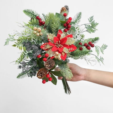 Christmas Artificial Greenery Stems Box Set,51pcs with 11 Kinds of Faux Greenery Picks for DIY Christmas Decorations Floral Arrangement Table Centerpieces and Wedding Bouquet Filler