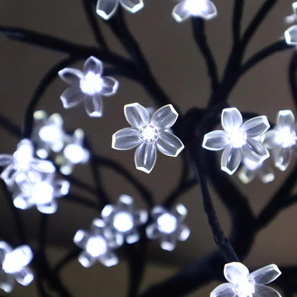 Bonsai Tree Light Artificial Tree Led Flower Cherry Blossom Light Adjustable Branches Battery Operated for Room Decoration and (White)