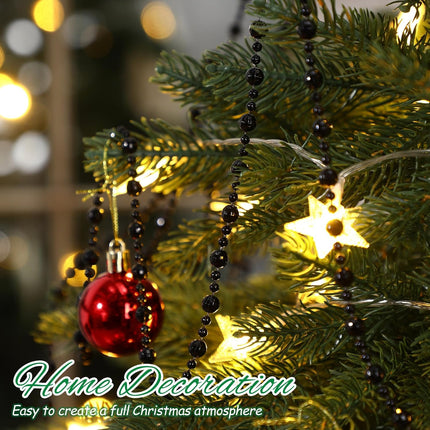 Pangda 49 Feet Christmas Tree Beads Garland Strands Chain for Christmas Wreath Decoration Table Centerpiece (Black)