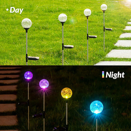 Solpex Solar Lights Garden, 3 Pack Solar Lights Outdoor, Christmas MultiColor Changing Garden Spheres Large Outdoor Waterproof