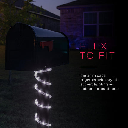 UltraPro LED Rope Lights, 50ft Classic Clear Rope, Cool White Light 5000K, Indoor/Outdoor, Flexible, Linkable, Durable, Rope Lights Outdoor, 54846