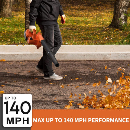 Azollin Leaf Blower, 20V Cordless Leaf Blower with 3.0Ah Battery and Charger, 2-Speed Electric Leaf Blower, 2-in-1 Battery Blower/Vacuum Design 140 MPH for Jobsite Lawn Care Light Yard Work Sweeping