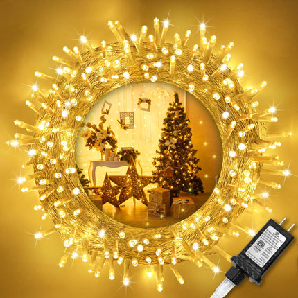 100 LED Christmas String Lights Indoor,39ft Warm White Waterproof Christmas Lights Outdoor,Timer Function & 8 Modes Plug in Twinkle Fairy Lights for Bedroom Classroom Christmas Tree Decor