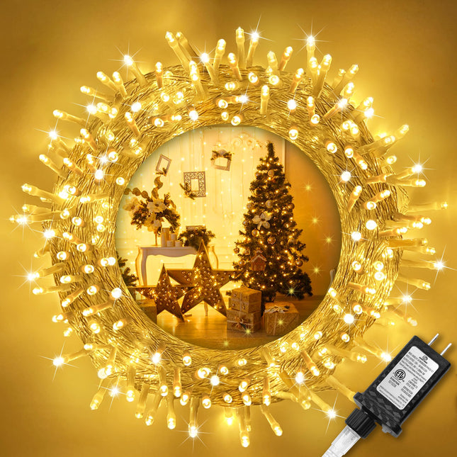 100 LED Christmas String Lights Indoor,39ft Warm White Waterproof Christmas Lights Outdoor,Timer Function & 8 Modes Plug in Twinkle Fairy Lights for Bedroom Classroom Christmas Tree Decor