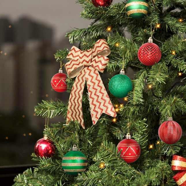 16Pcs Christmas Tree Ball Ornament Set - Red and Green, Shatterproof Decorations for Xmas Tree, Holiday Garland & Wreath. Hooks Included