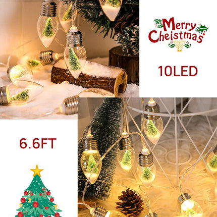 6.6 FT Christmas Lights for Bedroom Indoor decorations, Globe Patio Lights Outdoor, Hanging Battery Operated Powered String Lights, Tree & Snow in 10 Bulbs, Home Decor, Fireplace, Xmas Lights