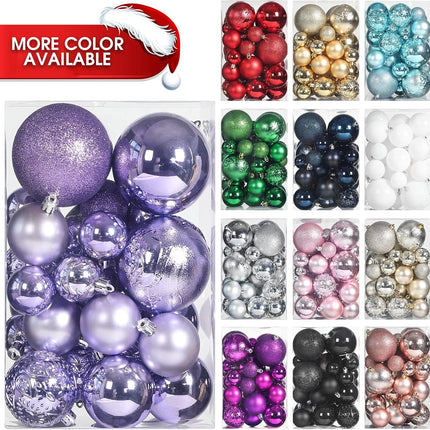 Christmas Ball Ornaments for Christmas Decorations - 41 Pieces Xmas Tree Shatterproof Ornaments with Hanging Loop for Holiday and Party Decoration