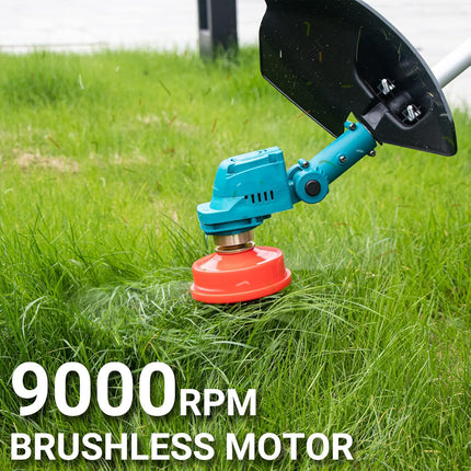 Brushless Cordless String Trimmer, T TOVIA 21V Battery Powered Weed Wacker, 10 Inch Electric Lawn Edger with Adjustable Head, Handle and Telescoping Shaft, Grass Trimmer for Garden Yard, Tool Only